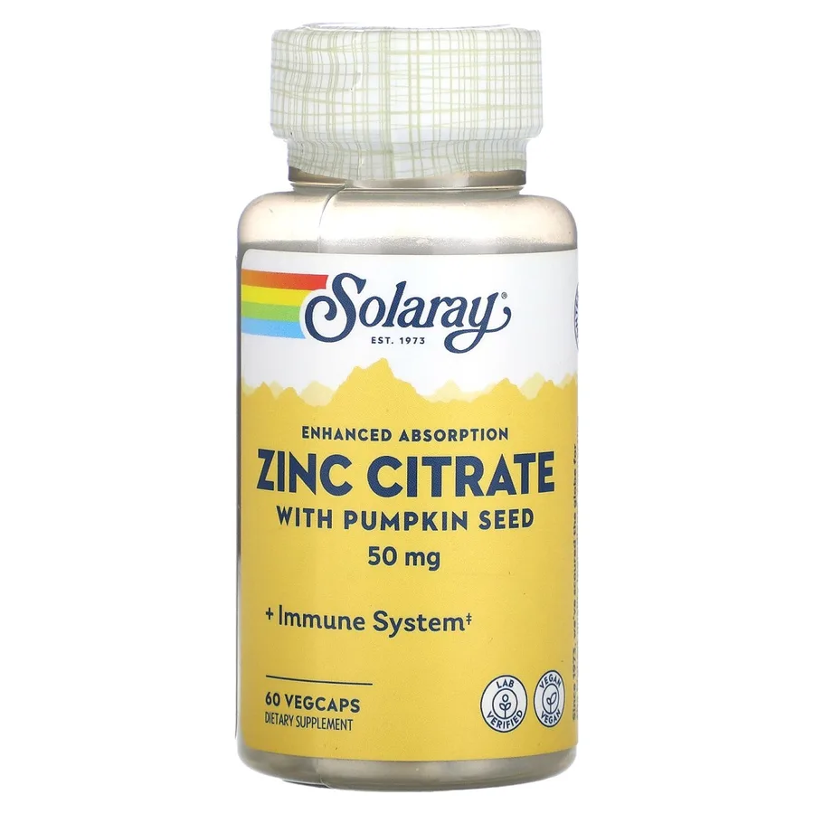 SOLARAY ZINC CITRATE 50 MG 60 VEG CAPS
