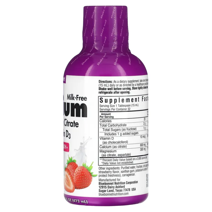 BLUEBONNET LIQUID CALCIUM MAGNESIUM CITRATE STRAWBERRY FLAVOR16 FL OZ