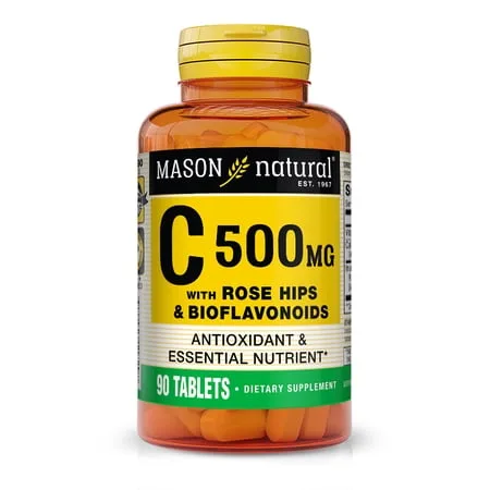 Mason Naturals Vitamin C 500 mg With Rose Hips and Bioflavonoids 90t