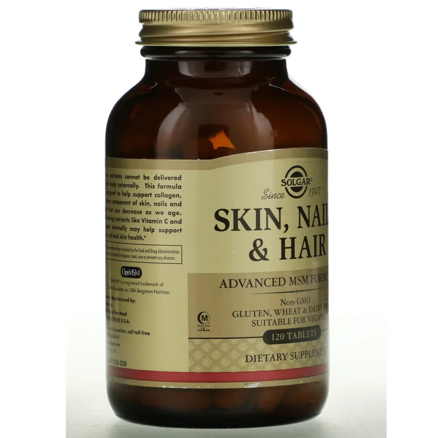SOLGAR, SKIN, NAILS & HAIR, ADVANCED MSM FORMULA, 120 TABLETS