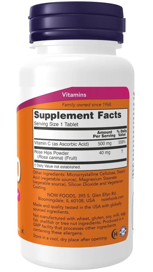 NOW FOODS VITAMIN C-500 WITH ROSE HIPS