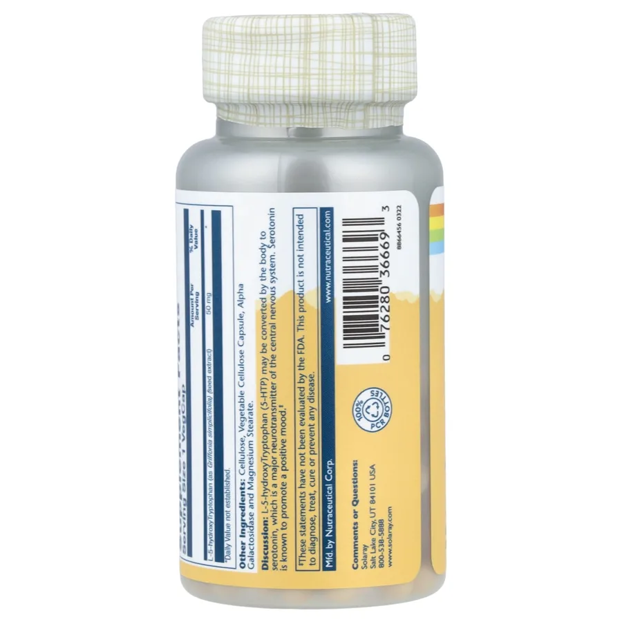 Solaray Guaranteed Potency L-5-HTP Extract, 50mg